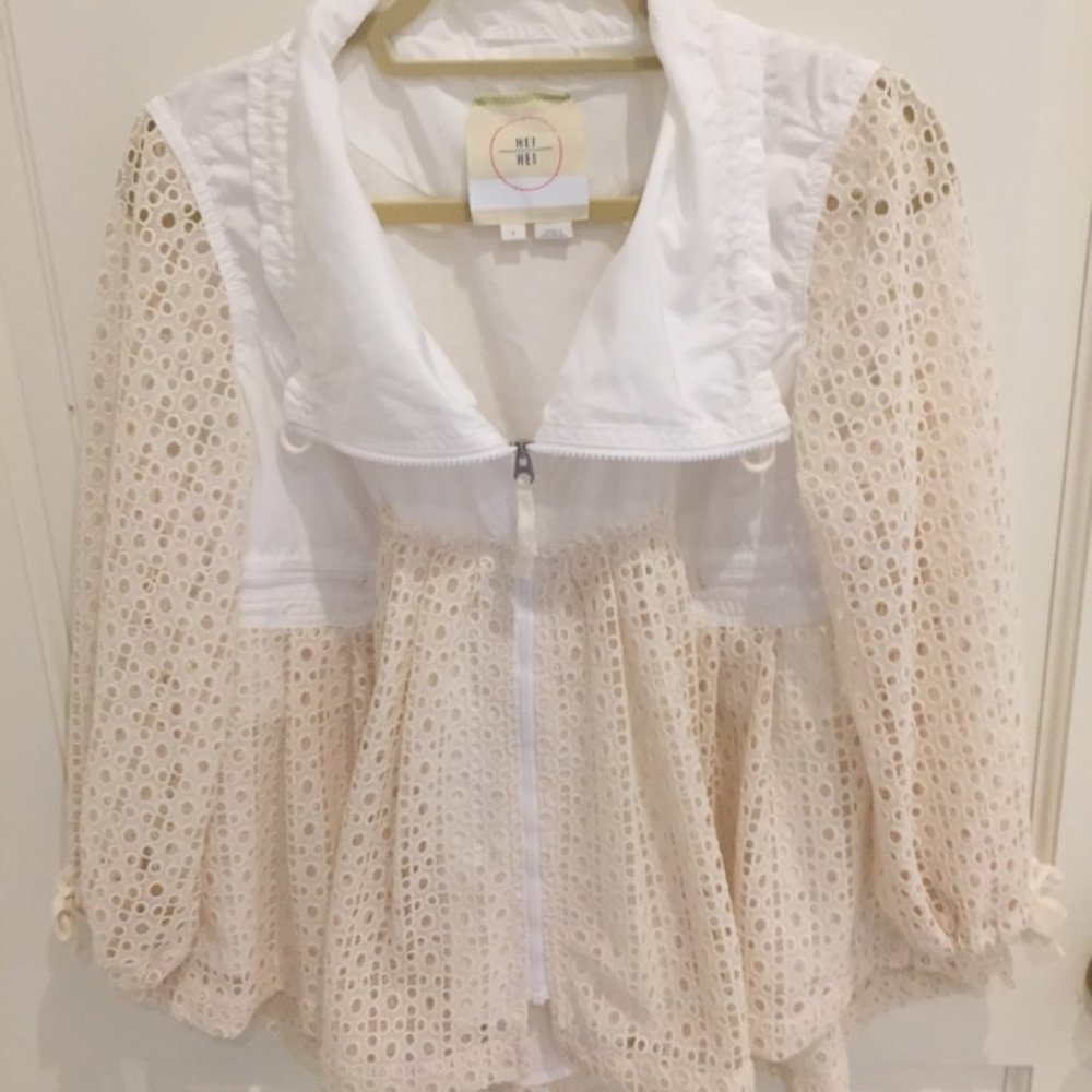 Anthropologie Eyelet Swing Windbreaker Jacket